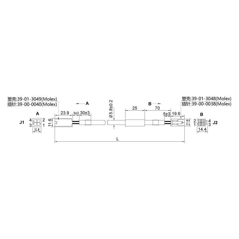 2027-0500-C05-1-闭环步进产品配套线束